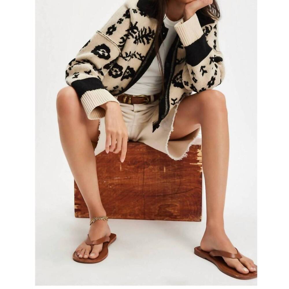 NEW FREE PEOPLE shelby long sleeve cardigan in neutral combo - Picture 5 of 5
